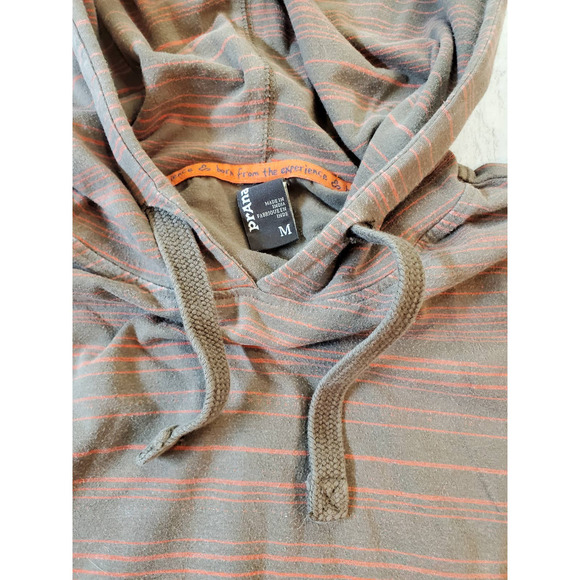 PraNa Striped Hoodie M Breathe pull over big pocket - Picture 8 of 9